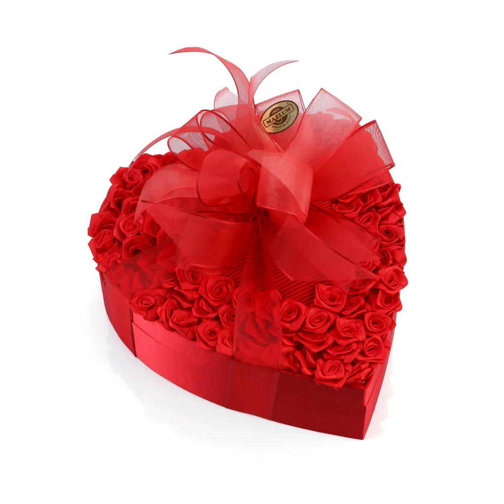 Large Heart-Shaped Velvet Box of Chocolates